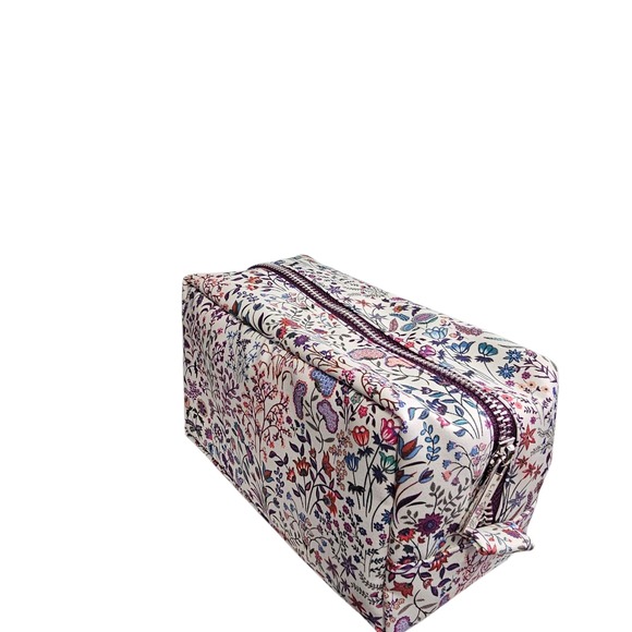 Liberty London Floral Print Cosmetic Bag Travel Makeup Organizer Zipper Pouch - Picture 2 of 9